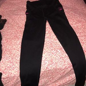 Black & Hot pink sport leggings